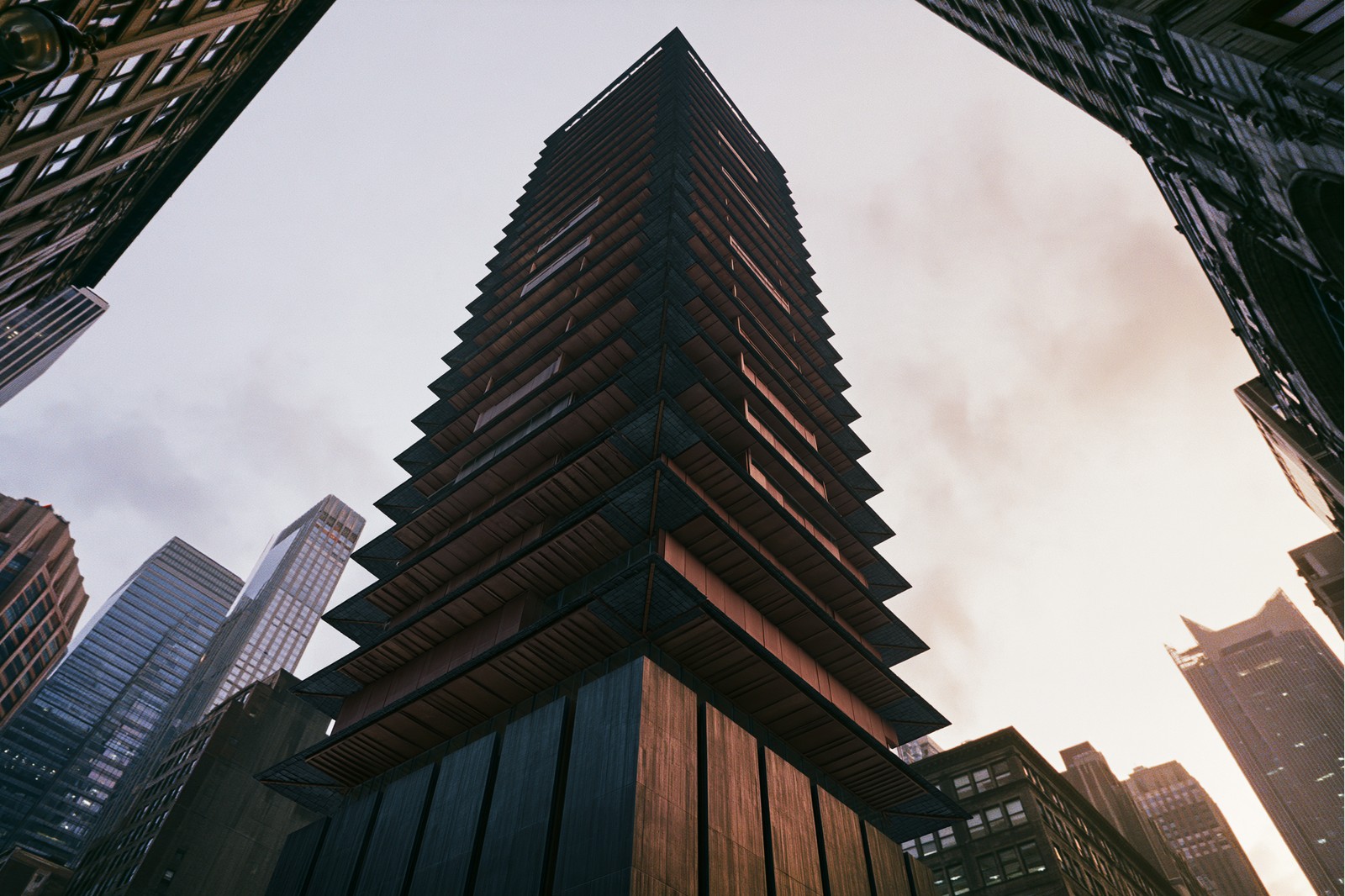 Black Eave high rise — Corten floors, black eaves every eight storeys